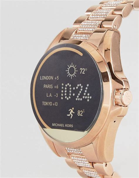 michael kors mkt5018 access bradshaw pave rose gold tone smartwatch|Michael Kors Access Unisex Gen 6 Bradshaw Smartwatch: Rose .